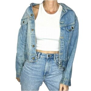 Rare Vintage Lee Distressed Denim Trucker Jacket XS